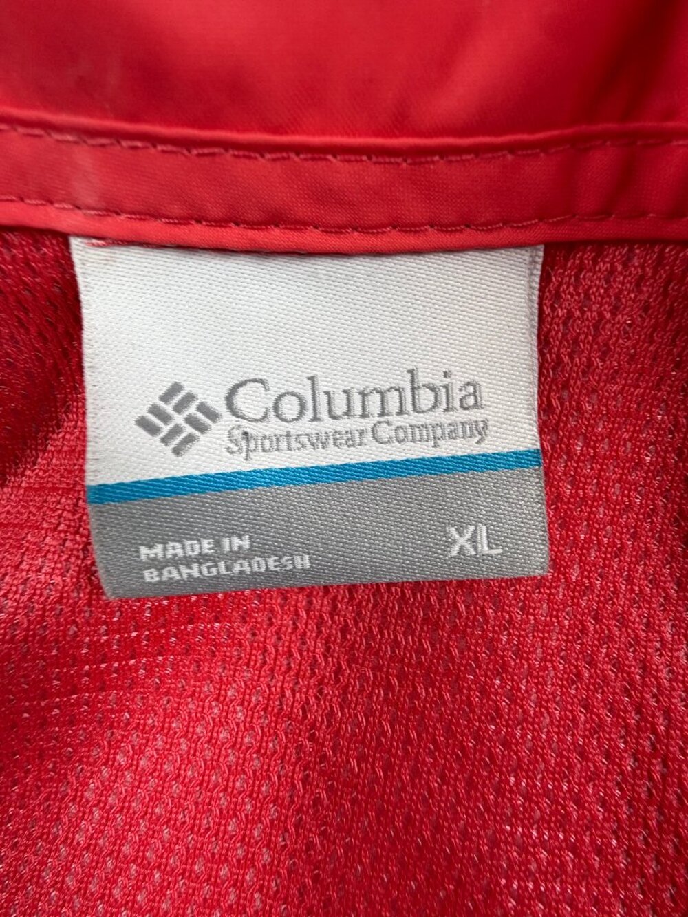 Columbia Womens Rain Jacket Nylon Red Hooded Windbreaker XL Omni-Tech - Picture 5 of 7